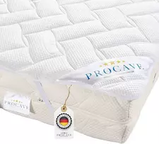Čiužinys Procave Lyocell-tencel antčiužinis – dygsniuotas, su 4 elastinėmis kampinėmis juostelėmis, baltas, 200x220 cm