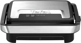 Tefal Inicio Compact 2-in-1 kontaktinis ir panini grilis, 1000 W, kompaktiškas dizainas, nerūdijančio plieno korpusas, sulčių padėklas, nelimpančios grotelės, nerūdijantis plienas/juoda, Gc270d10