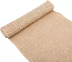 Gototop vintažinis džiuto stalo takelis, džiuto ritinys apsiūtais kraštais vestuvių stalo dekoracija Kalėdų vestuvių vakarėliui (30 cm x 2 m)