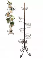 Gėlių stovas 7 gėlėms, metalinis loft stilius, didelis stovas