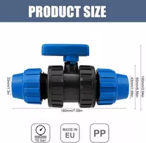 Rutulinis vožtuvas 32 mm Pp jungtis Pvc vamzdžiams