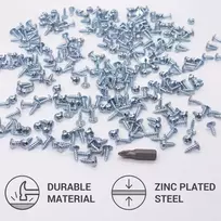 Skir'co (2500 vnt.) Cinkuoti plieno 3.0 x 10mm sidabriniai medvaržčiai metaliniai varžtai su vaflių galvute Pozi sriegikliai