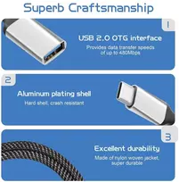 Usb-c Otg daliklis: 2x Usb-a moteriškas, 20 cm