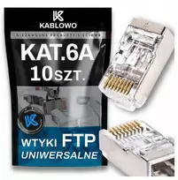 10x ekranuoti rj45 8p8c ftp cat.6a kat.6a universalūs kištukai kablowo
