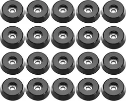 Sg Store 20 vnt. guminių kojelių apvalūs buferiai baldų stalo spausdintuvo pjaustymo lentos garsiakalbio grindų apsaugos spintelių kojelių padeliai D18x15x5mm