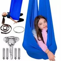 SUPYNIŲ HAMAKAS SENSORINĖ TERAPIJA MĖLYNAS ADHD AUTIZMAS 280Cm