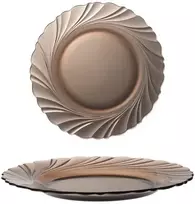 Seklus pietų lėkštė 23 cm sepia Duralex banga dūminė