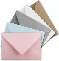 Mini vokai – 5,2 x 7,6 cm – su drėgnu uždarymu gėlių sveikinimams, atvirukams, pakabukams ir piniginėms dovanoms, Farbenfroh by Gustav Neuser