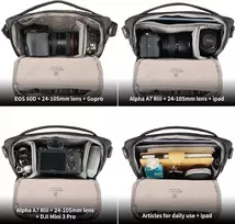 Besnfoto fotoaparato krepšys dslr fotoaparato sling tipo kuprinė fotografams, atspari vandeniui maža crossbody tipo krepšys per petį veidrodiniams fotoaparatams, juodas, krepšys per petį