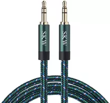 Skw aux kabelis 3.5 mm audio kabelis (hi-fi garsas), 3.5 mm jack kištukas į 3.5 mm jack kištuką, audio jack kabelis, ausinių kabelis (2 m, žalias)