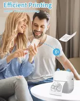 Zounin mini spausdintuvas, nešiojamas nuotraukų spausdintuvas, išmanusis bluetooth spausdintuvas (mėlynas)