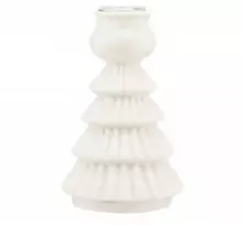 Porcelianinė žvakidė plonai žvakei Altom Design Eglutė balta 11,5 cm