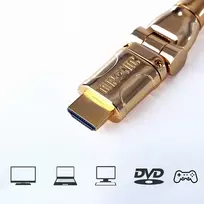 Duronic hdmi kabelis hdc01 | 1 metras | didelės spartos 1080p hdmi laidas | pasukamas laidas | ethernet | ps4 plazminis oled lcd led 3d hd tv virgin bt box sky hd plus