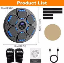 Swetfela muzikos bokso treniruoklis, elektroninis muzikos bokso treniruoklis su bokso pirštinėmis, 9 greičio režimai, muzikos bokso treniruoklis, bluetooth