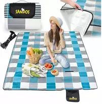 Didelis 200x200 cm pledas piknikui, vandeniui atsparus, su tvirtinimo kuoliukais