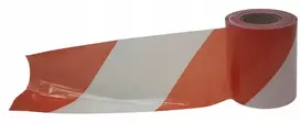 Įspėjamoji juosta Metalstyl 75 mm x 100 m baltai raudona, skirtas darbų saugai