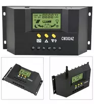 Saulės įkrovimo valdiklis 30a 12v 24v su lcd ekranu