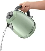 Buydeem retro elektrinis virdulys - 1.7 l nerūdijančio plieno, be bpa, automatinis išjungimas ir apsauga nuo virimo be vandens - jauki žalsva
