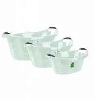 Trys ovalūs skalbinių dubenys 50cm 62cm 71cm žali