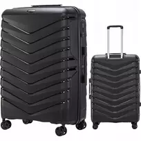 Wings juodas didelis xxl lagaminas registruotas bagažas ant 4 ratų talpus tsa