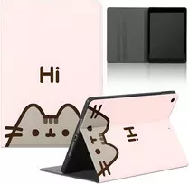 Planšetinio kompiuterio dėklas, skirtas Ipad 9/8/7 10.2", 2021/2020/2019 modeliams, 9-osios/8-osios/7-osios kartos, anime animacinis mielas katės pusheen katės rašto tpu apsauginis dėklas atverčiamas pu odinis atverčiamas dangtelis smūgiams atsparus stova
