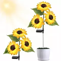 Bedee sodo dekoratyvinis led saulės šviestuvas įsmeigiamas gėlė saulėgrąža 71cm 2vnt