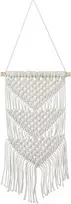 Relaxdays macrame sienos dekoracija, rankų darbo, boho stiliaus, 70 cm aukščio x 25,5 cm pločio, medvilnė ir medis, kreminė