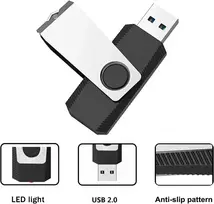 5 vnt. 32gb Usb atmintukai, juodi, su sukamuoju dangteliu