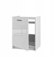 Pastatoma virtuvės spintelė po kriaukle Tesa 60 cm, balta, blizgi