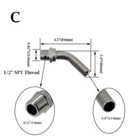 Stainless Steel Pickup Tube 1/2  Male NPT 3/8  1/2  5/8  OD Tube Homebrew BK HLT Keg/Kettle Dip Tube Whirlpool Arm
