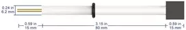 Labasics grafito folijos elektrodas, 15 x 15 x 3 mm elektrolizės celės elektrodas su ptfe korpusu, suderinamas su Labasics elektrolizės cele