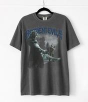 Vintage Resident Evil 4 Garrador T-Shirt, Retro Horror Gaming Tee 120 gray