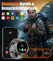 Lige išmanusis laikrodis vyrams su itin ilgu budėjimo režimu (80+), 1,73 colio amoled hd pedometro laikrodis su 900 mah baterija / bluetooth skambučiai / 110+ sporto režimų / miego stebėjimas, android ios išmanusis laikrodis, atsparus vandeniui