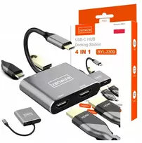 Gembird Adapteris Hub Usb-c 3.1 4in1 2x Hdmi 4k Usb 3.0 Power Delivery Pd