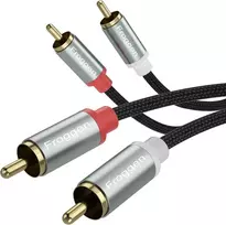 Rca garso kabelis 1.3m: 2x Rca į 2x Rca, stiprintuvams, namų kino sistemoms