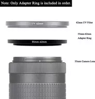 55–62 mm objektyvo filtro adapterio žiedas, 55 mm objektyvas į 62 mm filtrą, gaubtą, objektyvo konverterį ir kitus priedus (2 vnt.), Fire Rock Aviation aliuminio lydinio 55–62 mm žiedas