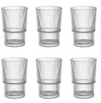 Aukštos stiklinės 6 vnt 420 ml vandeniui sultims gėrimams kokteiliams Baltico