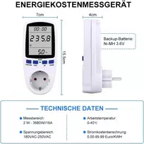 Energijos matuoklis balkoninei elektrinei, lizdo galios matuoklis