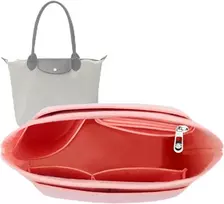 Lckaey veltinio įdėklas-organaizeris piniginei į Longchamp Le Pliage Small Medium Large Backpack krepšiams, rožinis