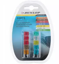 Dunlop automobilių saugikliai 10 vnt. Įvairios srovės stiprumo