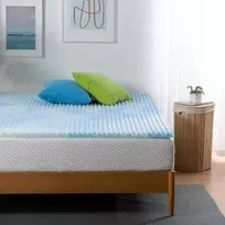 Čiužinys Zinus antčiužinis 90 x 190 cm - antčiužinio aukštis 3,8 cm - memory foam gelinis antčiužinis - antčiužinis, mėlynas