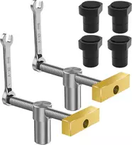 2 stalo darbastalio spaustuvų rinkinys su 4 suoliuko atramomis suoliuko kabliams, 20 mm skylė, medžio apdirbimo stalo spaustukas, greito fiksavimo spaustuvas, žalvario montavimo spaustuvas, stalo spaustukas (juodas)