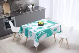 Le Jardin du Lin virtuvinis dekoratyvinis staltiesė turkio spalvos balta 140 x 140 cm - sukurta ir pagaminta Turkijoje