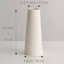 Juzai kreminės baltos spalvos keraminė vaza stalo dekoravimui, modernios gėlių vazos namų svetainei, sodybai, valgomojo stalui, biuro dekorui - 25 cm