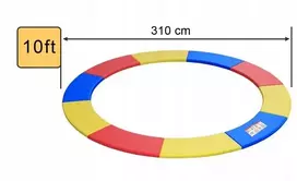 Spyruoklių uždangalas batutui 300-320 cm 10FT SPALVOTAS TVIRTAS ILGAAMŽIS APSAUGA