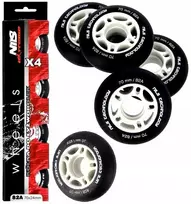 Nils Extreme Rinkinys 4x Riedučių ratukai 70 mm Guminiai Juodi