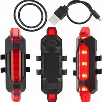 Galinė dviračio lemputė 5 Led 7-funkcijų įkrovimas 5v per Usb