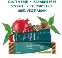 Himalaya Organique Neem & Pomegranate dantų pasta be fluorido, vegetariška, 150 g (5 vnt. pakuotė)