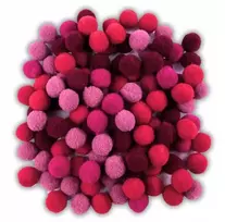 Generic Pompom dekoratyviniai raudoni 1cm 120 vnt.