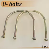 Aerzetix - C77676 - 2 U formos varžtų ir 4 veržlių rinkinys M14-245x195mm - pagamintas iš galvanizuoto anglinio plieno - vamzdynams